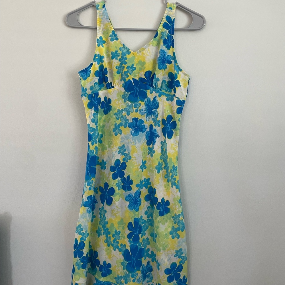 Hype Blue and Yellow Floral Mini Dress